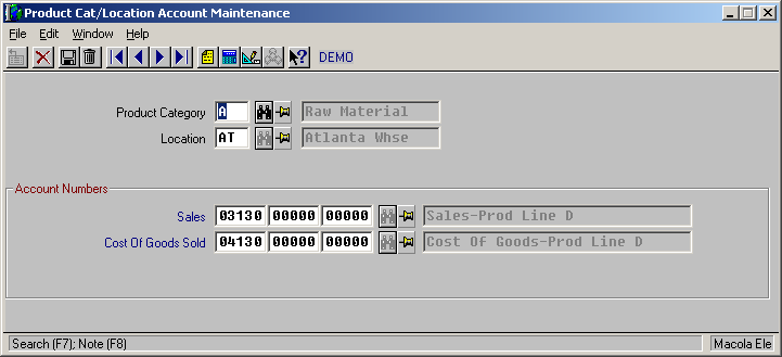 Product Category/Location Account maintenance in Macola® Progression