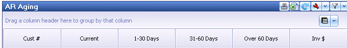 The icon row in the top right corner of a Pulse Dashboard report header