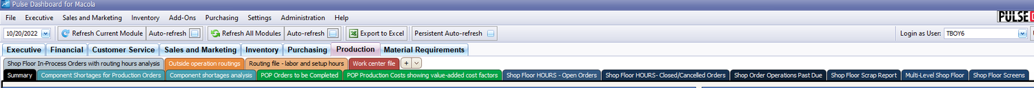 Colored module tabs in Pulse Dashboard