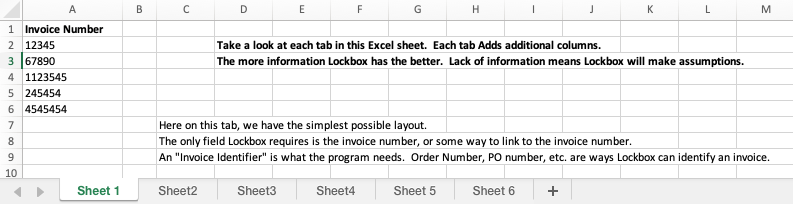 The Lockbox sample Excel workbook